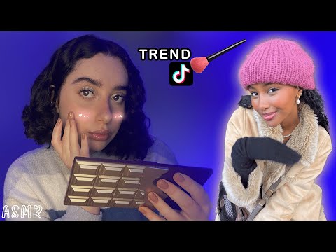 🌙 ASMR FRANÇAIS : JE REPRODUIS LE MAKEUP D'UNE TREND TIKTOK 💄❄ (nouveau concept?) #asmr #asmrfr