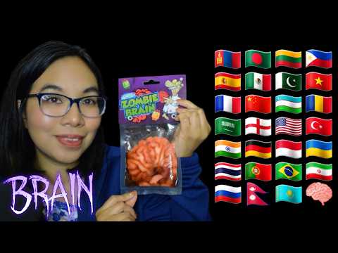 ASMR BRAIN IN DIFFERENT LANGUAGES (Whispering, Fast Tapping, Mouth Sounds) 🧠 [25 Languages]