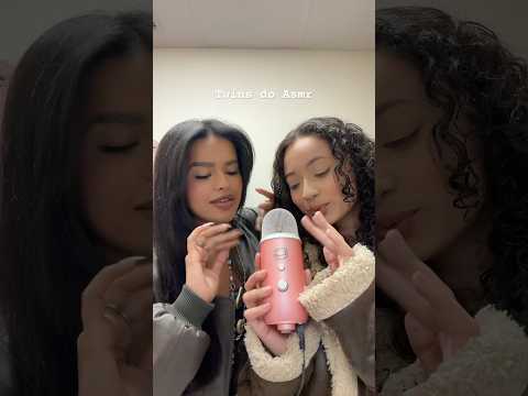 Twins try ASMR #asmr #twins #twinsisters #asmrmouthsounds #shortsviral @esmeasmr
