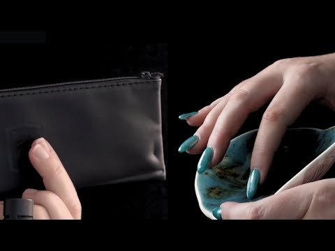 Zipper Case Sounds with Nail Tapping ASMR (Binaural Panning) (No Talking)