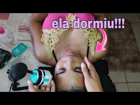 ASMR MASSAGEM E HIDRATAÇÃO FACIAL NA MINHA MÃE.