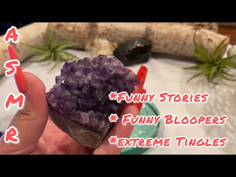 ASMR ~ Random Juicy Stories With Bloopers ~ Long Nail Tapping On Different Crystals