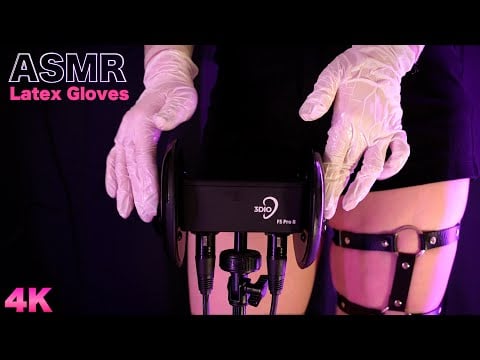 4K/ASMR｜Latex Gloves Oil Ear Massage🧤｜睡眠導入/No Talking/Triggers for sleep/Relaxation/3dio/thigh