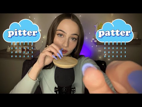 ASMR Rain Trigger 🌧️💕 Repeating "Pitter Patter" 💕🌧️ mic triggers, slow + sleepy