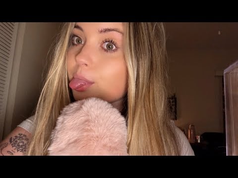 ASMR stuttering/repeating words (whispered ramble & mouth sounds)