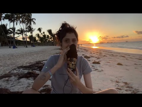 ASMR amanecer en la playa 🥲 mouth sounds y el sonido del mar ☀️🌊 (99% no talking)