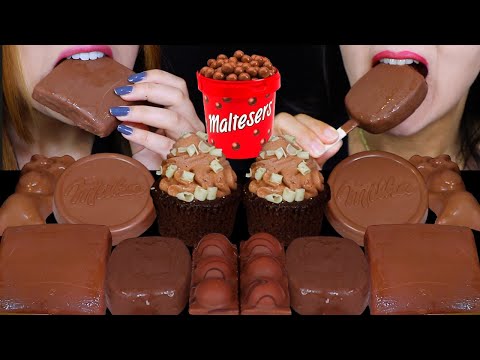 ASMR CHOCOLATE PARTY! MALTESERS, ICE CREAM CUPCAKE, MILKA CHOCO, DOVE ICE CREAM, FERRERO ROCHER 먹방