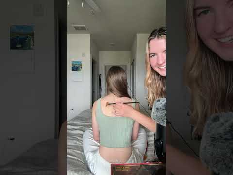 ASMR with my Best Friend!!💕💕 (hair play, back tracing, slime)