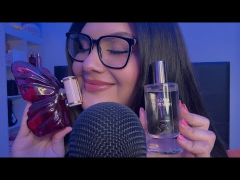 ASMR CON MIS PERFUMES 🎀 MOUTH SOUNDS, TAPPING, INAUDIBLE [ASMR EN ESPAÑOL] 