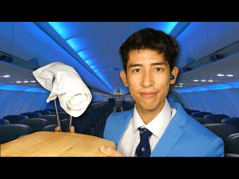 [ASMR] NICEST first class flight attendant EVER! ✈️👩🏻‍✈️