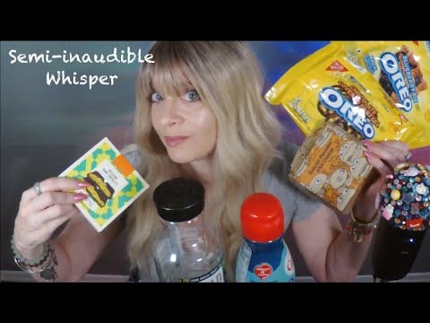 ASMR Gum Chewing Going Through Empties With Semi-Inaudible Whispers