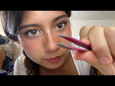 Fast ASMR doing your eyebrows (soft spoken, personal attention)