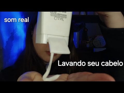 ASMR LAVANDO SEU CABELO sons de água, creme nas mãos, penteando cabelo...