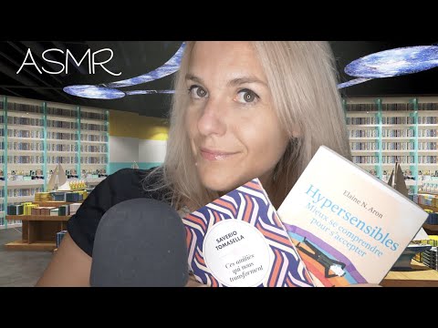 ASMR FR 📚 RP Libraire développement personnel (chuchotement, page turning, tapping sur livre…)