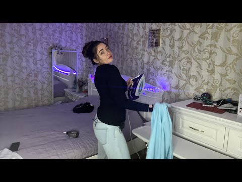 Ironing super wet clothes ASMR