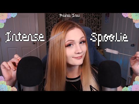 ASMR Spoolie Mic Brushing / INTENSE Bass Tingles *NO TALKING*