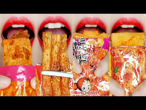 SPICY CHINESE SNACK (Latio, Enoki) EMOJI FOOD EATING SOUNDS [ASMR MUKBANG]