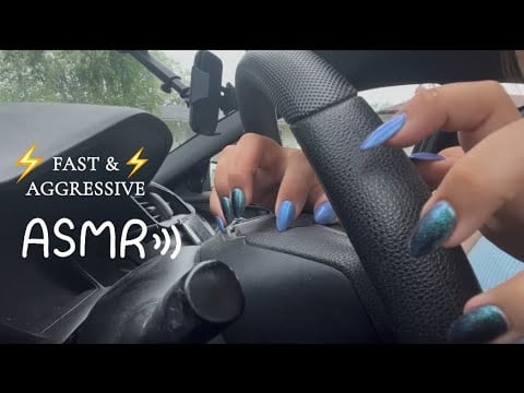 FAST & AGGRESSIVE ASMR IN THE CAR // NO TALKING TAPPING & SCRATCHING