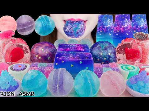 【ASMR】WAGASHI PARTY🍡💙 HYDRANGEA MANJU,AURORA KANTEN JELLY,WATERMELON MUKBANG 먹방 EATING SOUNDS