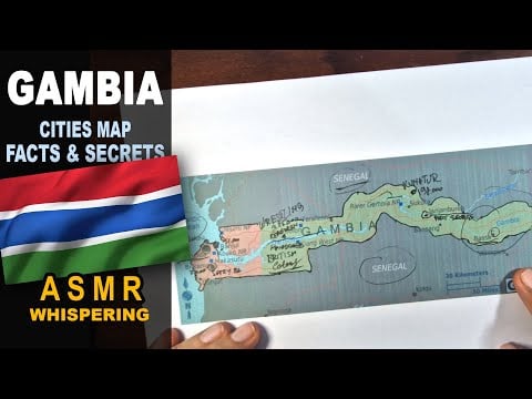 ASMR: Map of GAMBIA Tracing | Main Cities Less known facts and Highlights | ASMR maps and facts