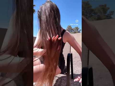 My hair routine after the shower #longhair #ingashasmr