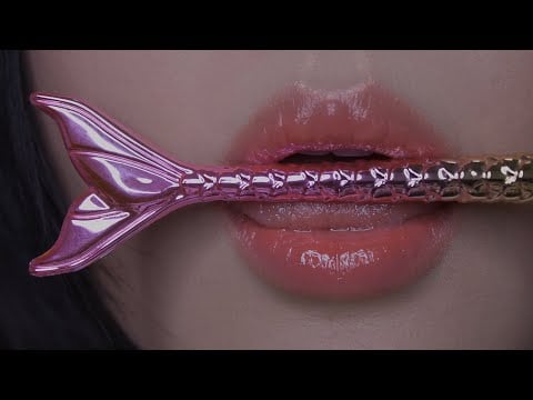 ASMR Mermaid Pen Noms (Glossy Mouth Sounds)