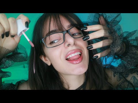 ASMR Tingly Inaudible Whispers ✨ (Whispered) Lipgloss Application, Face Tracing, Glasses Tapping...