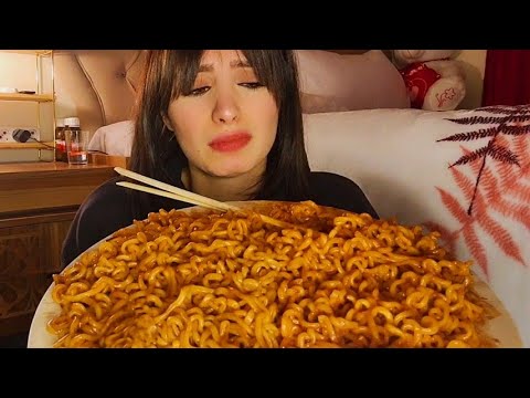 ASMR FAIL Fire Noodles & Mochi Eating 😣