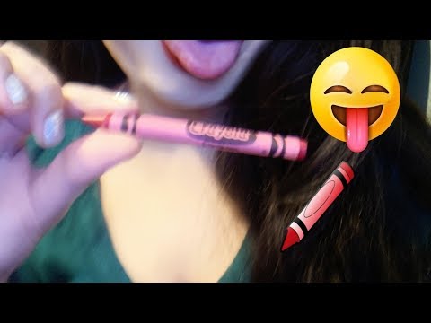 ASMR Mouth Sounds, 💄Red Lipstick Application, & 🖍Crayon Lip Art DIY Whispering 😝