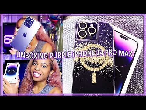 iPHONE 14 PRO MAX UNBOXING *Deep Purple*💜 + Case & Accessories✨