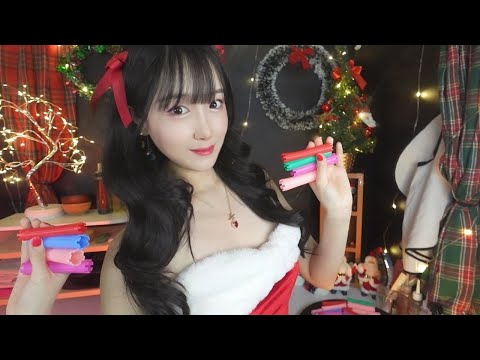 ASMR Quiet Forest Hair Salon for White Christmas🎄🎅Doing a perm for you💇‍♀️