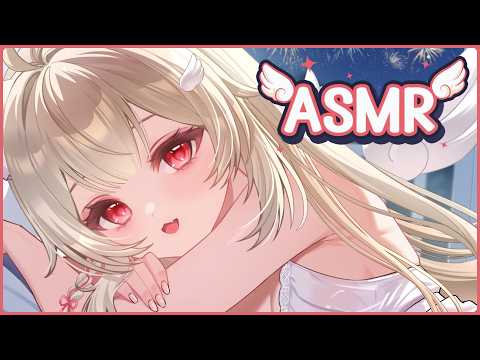 [ASMR ໒꒱] falling asleep together (fluffy headpats, earblowing, breathing) ♡