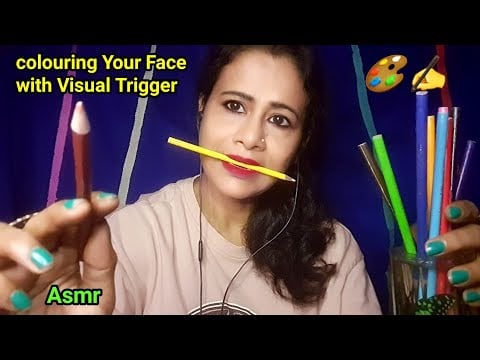 🎨 ASMR Coloring Your Face with Rainbow Pencils | Tingly & Relaxing Roleplay| Asmr Ghosal