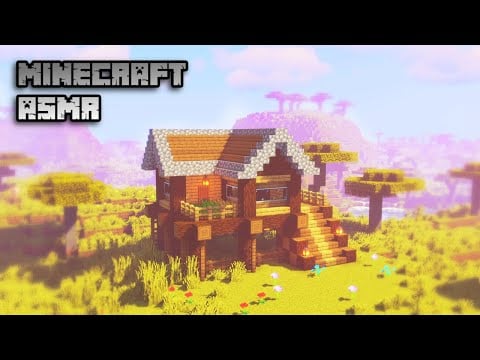Minecraft ASMR | Building a Survival House with a Stable & Garden 🏡 Soft spoken