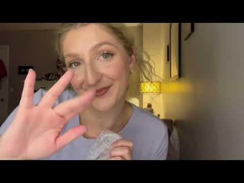 ASMR Crinkly, Sticky Bubble Wrap Sounds + Bubble Wrap Popping!