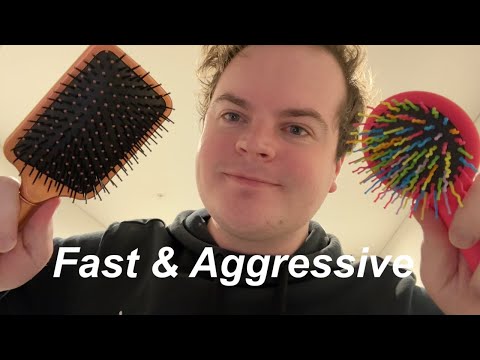 ASMR Fast & Aggressive Brush Triggers *MAJOR LOFI TINGLES*