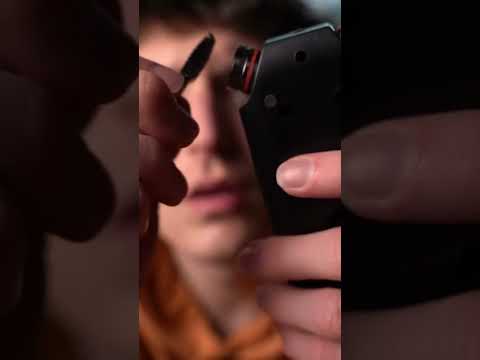 Eyebrow spoolie ASMR with the Tascam 🫠 #relaxing #tingles #ASMR #tascam