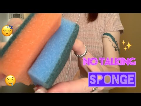 АСМР ГУБКА 🧽 Мну, царапаю, режу, рву 🤪 ASMR sponge 🧽 Tapping, scratching, destroy, cutting😴