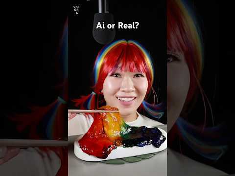 Edible Rainbow Slime ASMR Mukbang 98 seconds