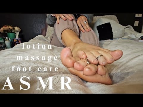 ASMR | Foot Care with Massage, Lotion & Soft Spoken Chatter |