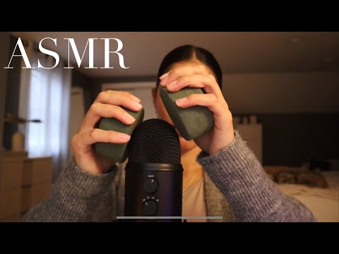 ASMR floral foam sounds with crafts tools