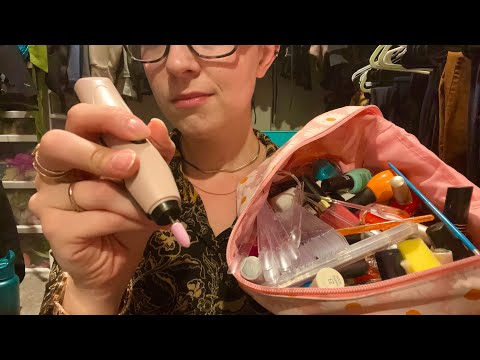 ASMR Doing Your Nails | BFF Makeover Pt 2 (rummaging, brushing, filing, clipping)