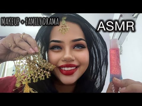 💄Doing your makeup ASMR 💀with lots of Indian 🇮🇳Family Drama 😂 #lofiasmr 