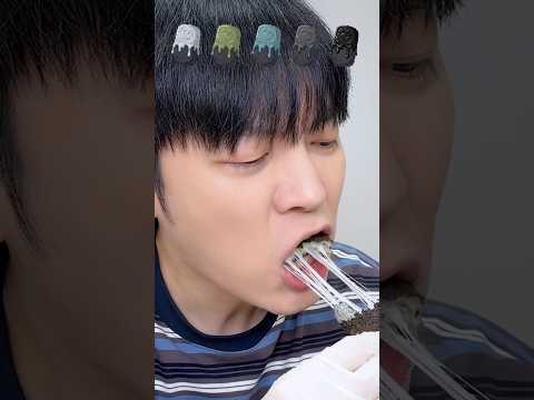 Black food MUKBANG🖤 #shorts