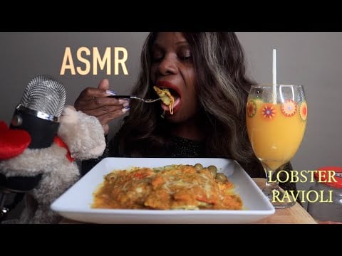 BROKEN HEART AFTER BREAKUP | LOBSTER RAVIOLI AND CHEESE ASMR EATING SOUNDS