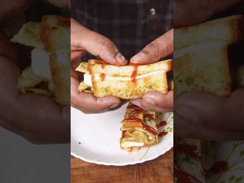 🔥 ASMR Cheese Bread Omelette | Street Style Breakfast | Super Cheesy & Satisfying Cooking #shorts