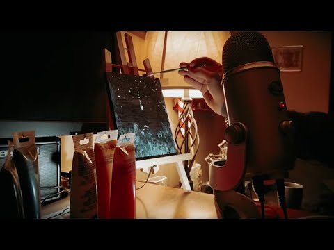 ASMR | Freestyle Painting a Small Canvas