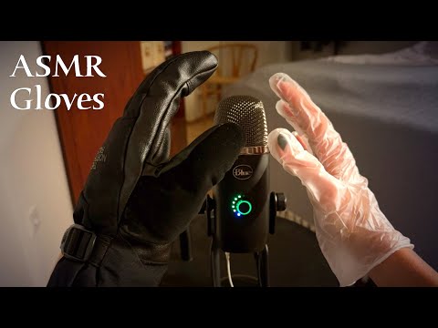 ASMR 🌙 4 different pairs of gloves! - Mic scratching, fabric sounds, hand sounds (no talking)