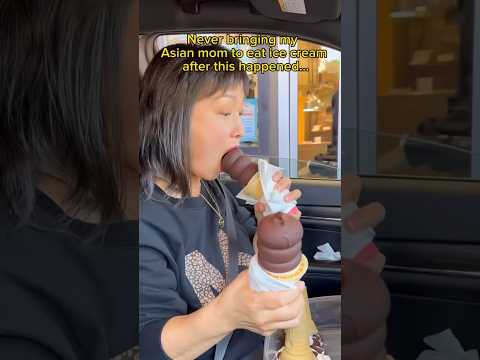 NEVER BRINGING MY ASIAN MOM TO EAT ICE CREAM AFTER THIS HAPPENED #shorts #viral #mukbang