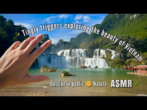 Doing ASMR at the most BEAUTIFUL Waterfalls In Vietnam! Camera Touching, Tracing, Hand Sounds&Mouv..